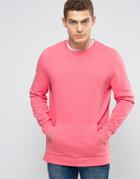 Asos Sweatshirt With Side Zips In Pink - Pink