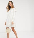 Vero Moda Tall Textured Smock Dress In Cream-neutral