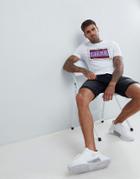 Asos Design Muscle T-shirt With Libre Print - White