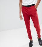 Asos Design Tall Skinny Suit Pants In Scarlet Red - Red