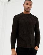 Pull & Bear Chenille Sweater In Brown - Brown