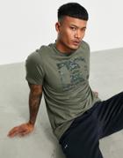 Under Armour Training Boxed Camo Logo T-shirt In Khaki-green