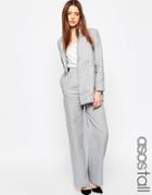 Asos Tall Straight Leg Suit Pant In Linen - Blue