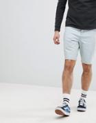 Asos Design Denim Shorts In Skater Fit Light Wash Blue - Blue