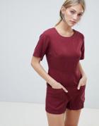 Native Youth Romper With Utility Pocket Detail - Red