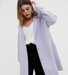 Asos Design Curve Crepe Coat - Gray
