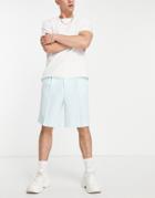 Asos Design Smart Wide Shorts In Aqua Blue