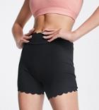 South Beach Recycled Polyester Scallop Edge Legging Shorts In Black