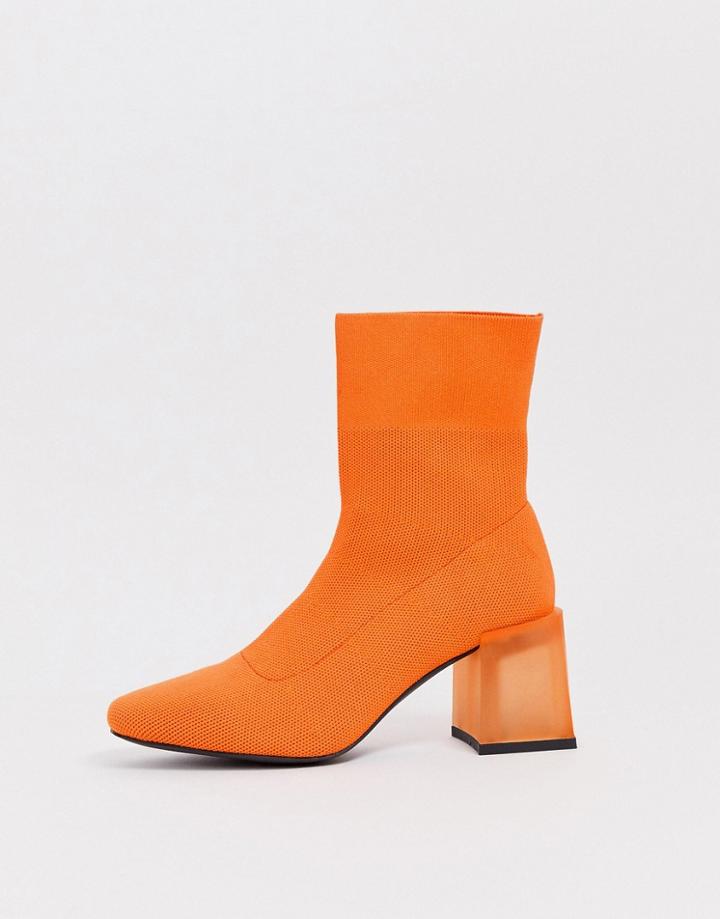 Asos Design Reality Ankle Boots In Orange