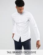 Noak Tall Skinny Grandad Shirt - White