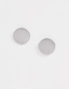Pieces Flat Stud Earrings - Silver