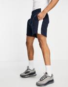 Asos Design Oversized Jersey Shorts With Side Stripe In Navy
