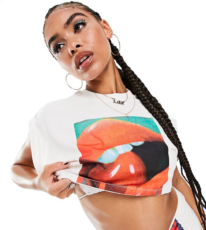 Asyou Cropped Sleeveless Top With Flawless Graphic In White - Part Of A Set