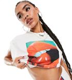 Asyou Cropped Sleeveless Top With Flawless Graphic In White - Part Of A Set