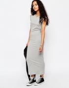 Brave Soul T-shirt Maxi Dress - Gray Marl