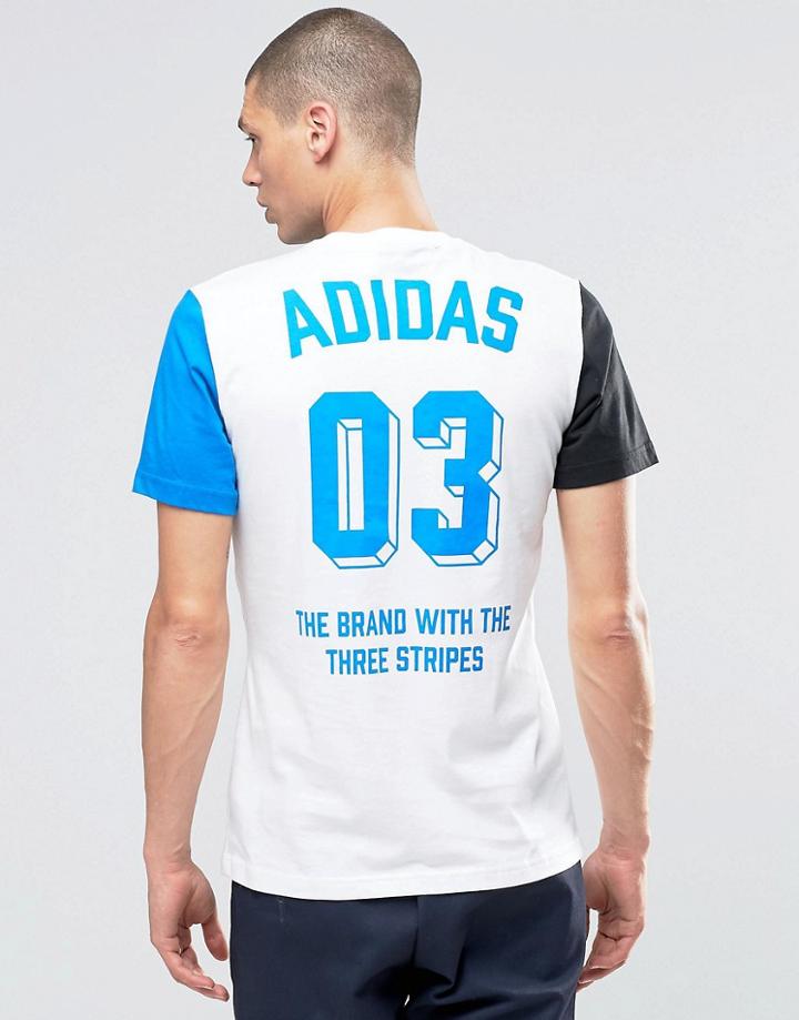 Adidas Originals Boldpanel T-shirt In White Az1049 - White
