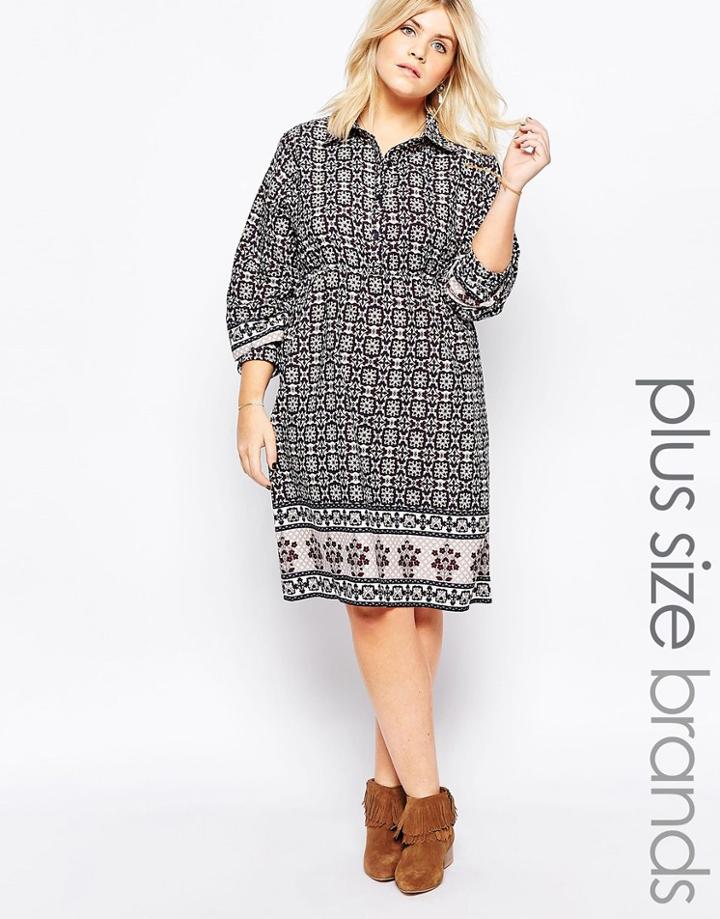 Diya Plus Shirt Dress In Kaleidoscope Print
