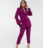 Asos Design Petite Pop Slim Suit Pants In Purple