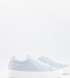 Asos Design Wide Fit Vine Chunky Flatform Lace Up Sneakers In Blue-blues