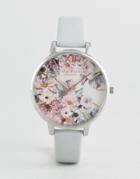 Olivia Burton Vegan Leather Watch With Floral Face - Gray