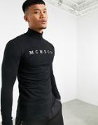Asos Design Skinny Long Sleeve T-shirt In Black With Roman Numerals