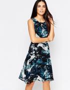 Sugarhill Boutique Livvy Skater Dress In Icey Print - Teal