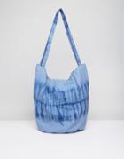 Asos Beach Tie Dye Canvas Shopper Bag - Blue