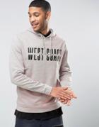 Asos Oversized Hoodie With Print & Paint Splats - Gray