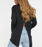 Asos Design Maternity Long Sleeve T-shirt With Split Back In Black
