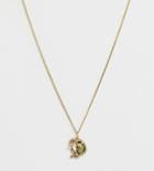 Sacred Hawk Gold Dragon Stone Pendant Necklace - Gold