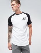 Siksilk Muscle T-shirt In White With Raglan Sleeves - White