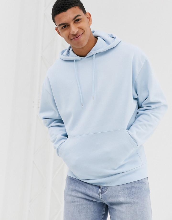 Asos Design Oversized Hoodie In Light Blue - Blue