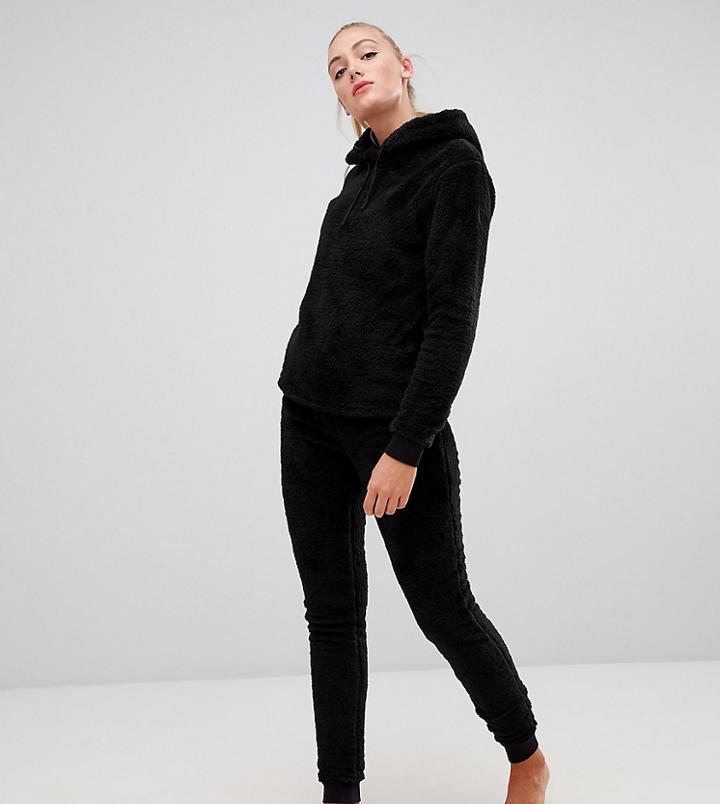 Asos Design Tall Lounge Super Soft Hoody And Jogger Twosie - Black