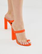 Simmi Hailee Neon Orange Toe Loop Sandals - Orange