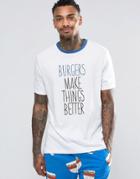 Asos Loungewear T-shirt With Burger Print - White