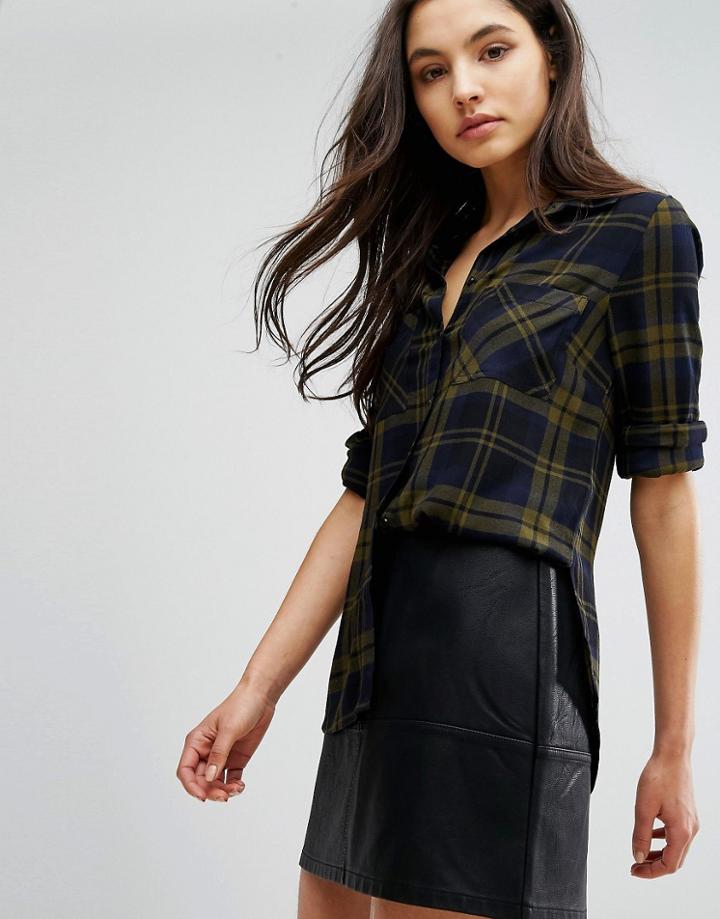 New Look Plaid Check Shirt - Green