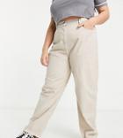 Collusion Plus X014 90s Baggy Dad Jeans In Oyster Wash-white