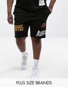 Religion Plus Jersey Shorts With Patches - Black