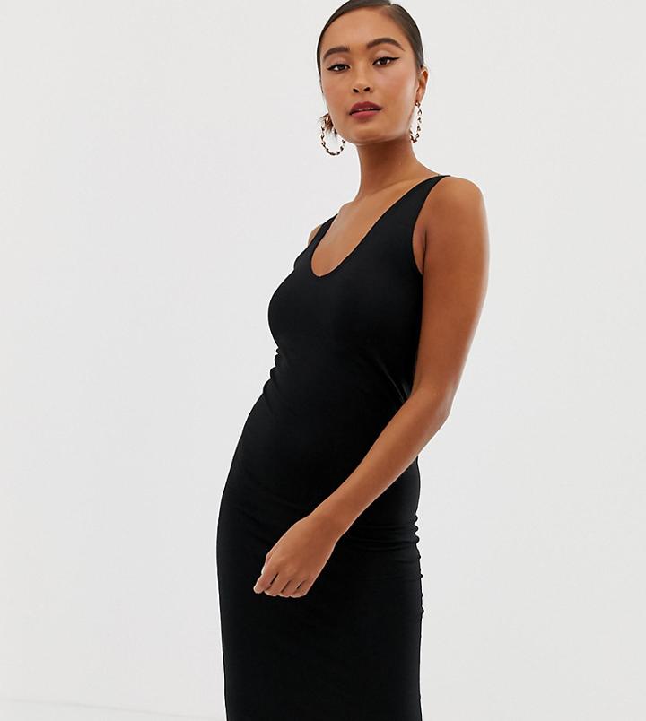 Miss Selfridge Bodycon Midi Dress In Black - Black