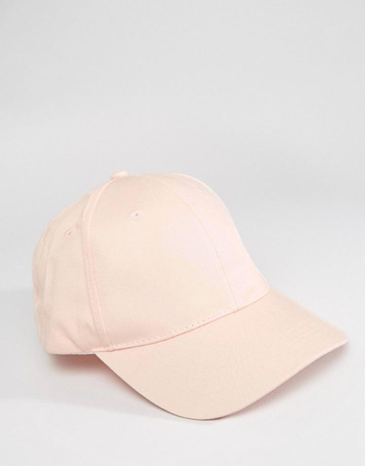 New Look Twill Baseball Cap In Pink - Pink