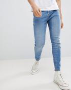 Pull & Bear Carrot Fit Jeans In Blue Wash - Blue