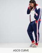 Asos Curve Track Pant With Color Block Panels Co-ord - Multi