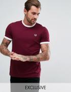Fred Perry Sports Authentic Slim Fit Ringer T-shirt In Purple - Purple