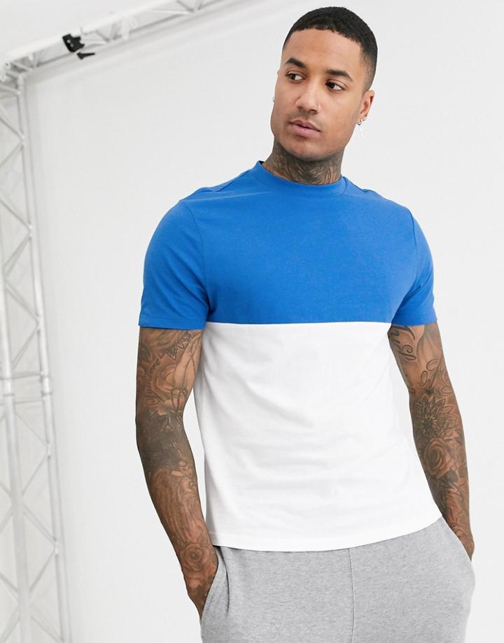 Asos Design Organic T-shirt With Contrast Yoke In White