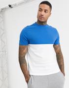 Asos Design Organic T-shirt With Contrast Yoke In White
