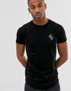French Connection Muscle Fit Logo Curved Hem T-shirt
