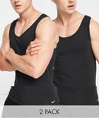 Nike Dri-fit Essential Cotton Stretch 2 Pack Tank Tops In Black