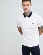Fred Perry Tipped Polo In White - White