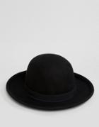 Asos Fedora Hat With Unstructured Crown - Black