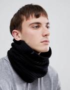 Selected Homme 100% Merino Wool Infinity Scarf - Black